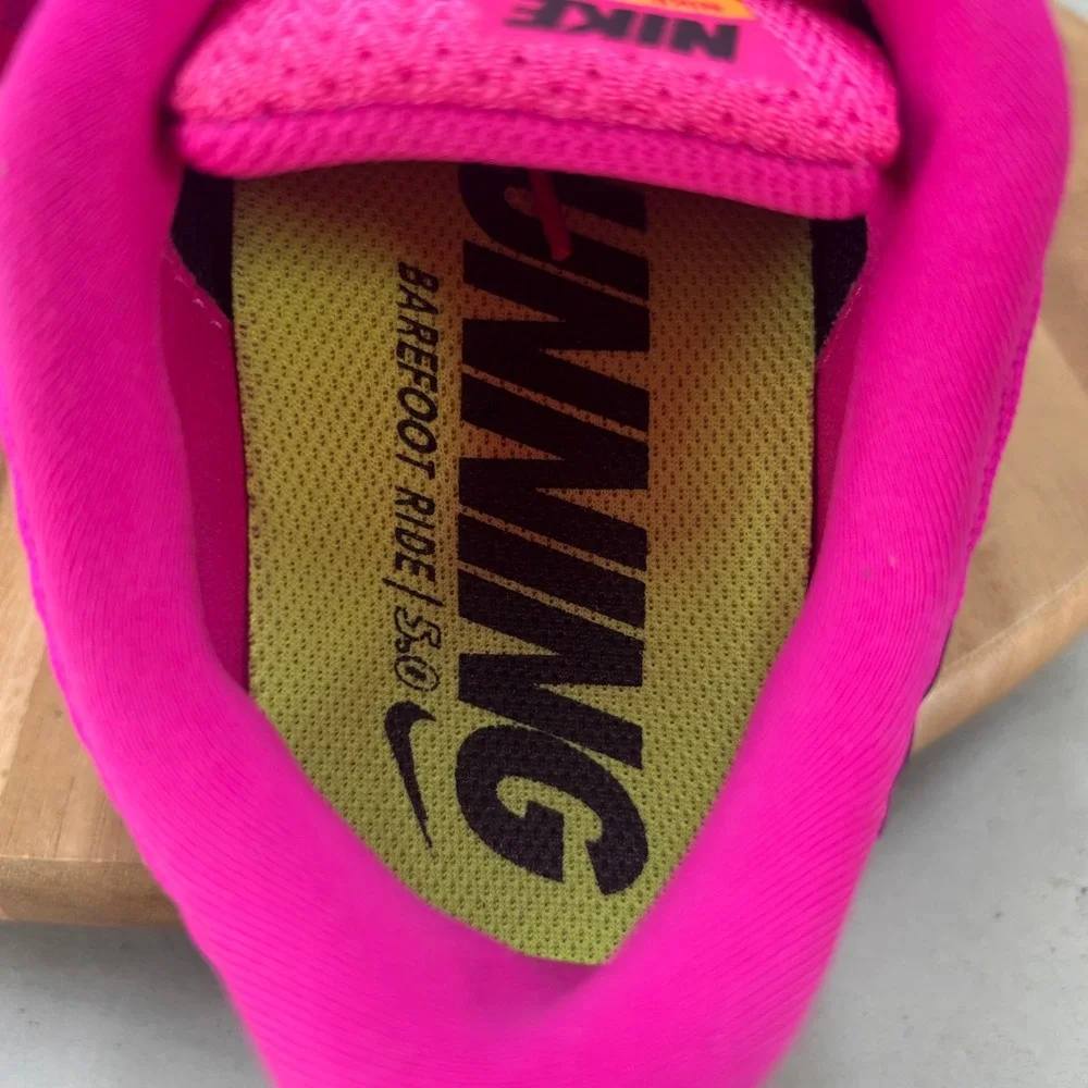 Nike Free 5.0 Pink Pow Black Running Shoes 724383-600 Women Size 8.5 Lightweight